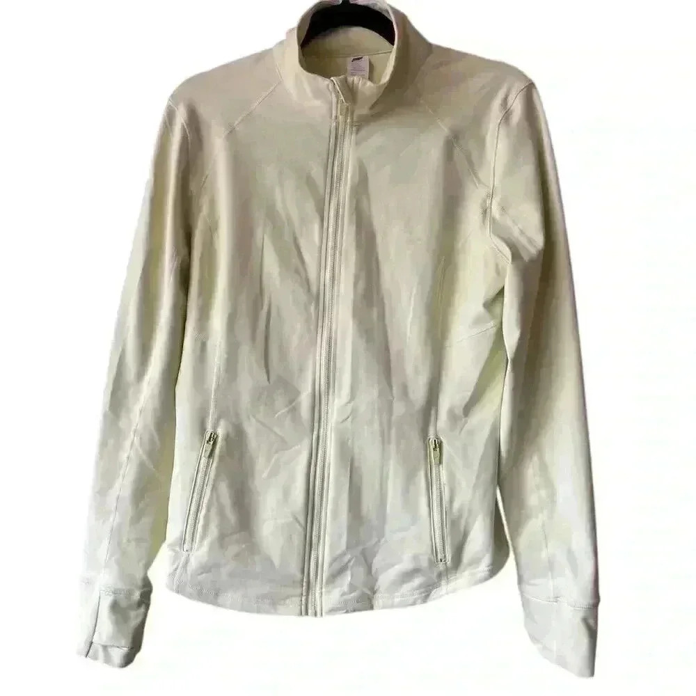 Fabletics Women's Full-Zip Jacket Light Neon Green Size L Lightweight Casual